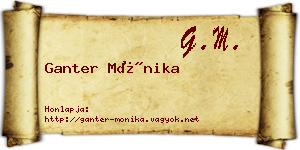 Ganter Mónika névjegykártya